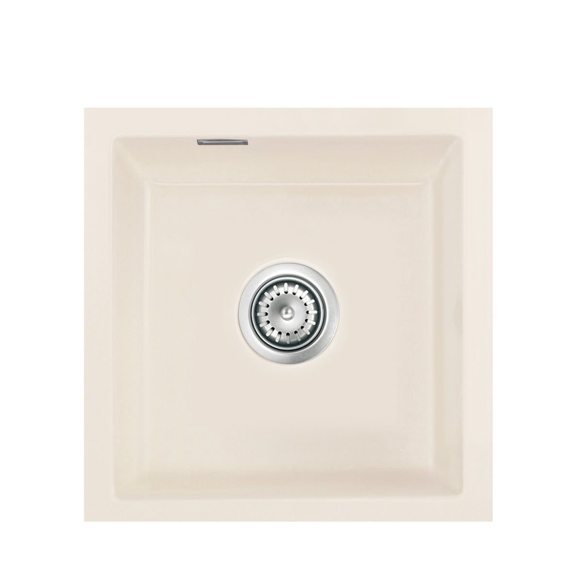 SYSTEMCERAM Einbauspüle Mera 46 F/o Jasmin 19 inkl. Excenterbetätigung, für 45 cm Schrankbreite, Spüle zum flächenbündigen Einbau ohne Hahnlochbank, inkl. 4 x Eckradien R 10 Flächenbündig keine Beckenlage 51560219