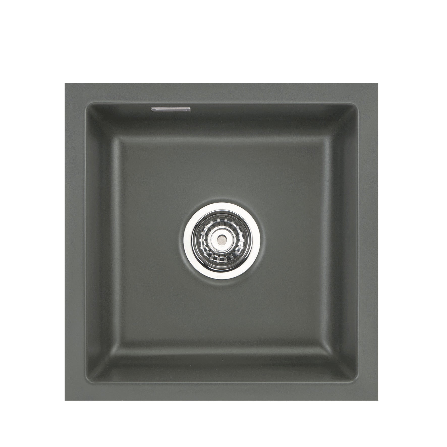 SYSTEMCERAM Einbauspüle Mera 46 F/o Lava 80 inkl. Handbetätigung, für 45 cm Schrankbreite, Spüle zum flächenbündigen Einbau ohne Hahnlochbank, inkl. 4 x Eckradien R 10 Flächenbündig keine Beckenlage 51560180