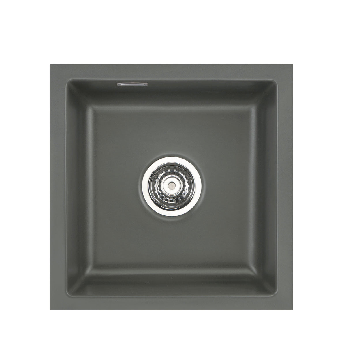 SYSTEMCERAM Einbauspüle Mera 46 F/o Lava 80 inkl. Handbetätigung, für 45 cm Schrankbreite, Spüle zum flächenbündigen Einbau ohne Hahnlochbank, inkl. 4 x Eckradien R 10 Flächenbündig keine Beckenlage 51560180