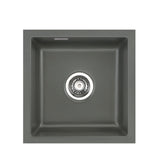 SYSTEMCERAM Einbauspüle Mera 46 F/o Lava 80 inkl. Handbetätigung, für 45 cm Schrankbreite, Spüle zum flächenbündigen Einbau ohne Hahnlochbank, inkl. 4 x Eckradien R 10 Flächenbündig keine Beckenlage 51560180
