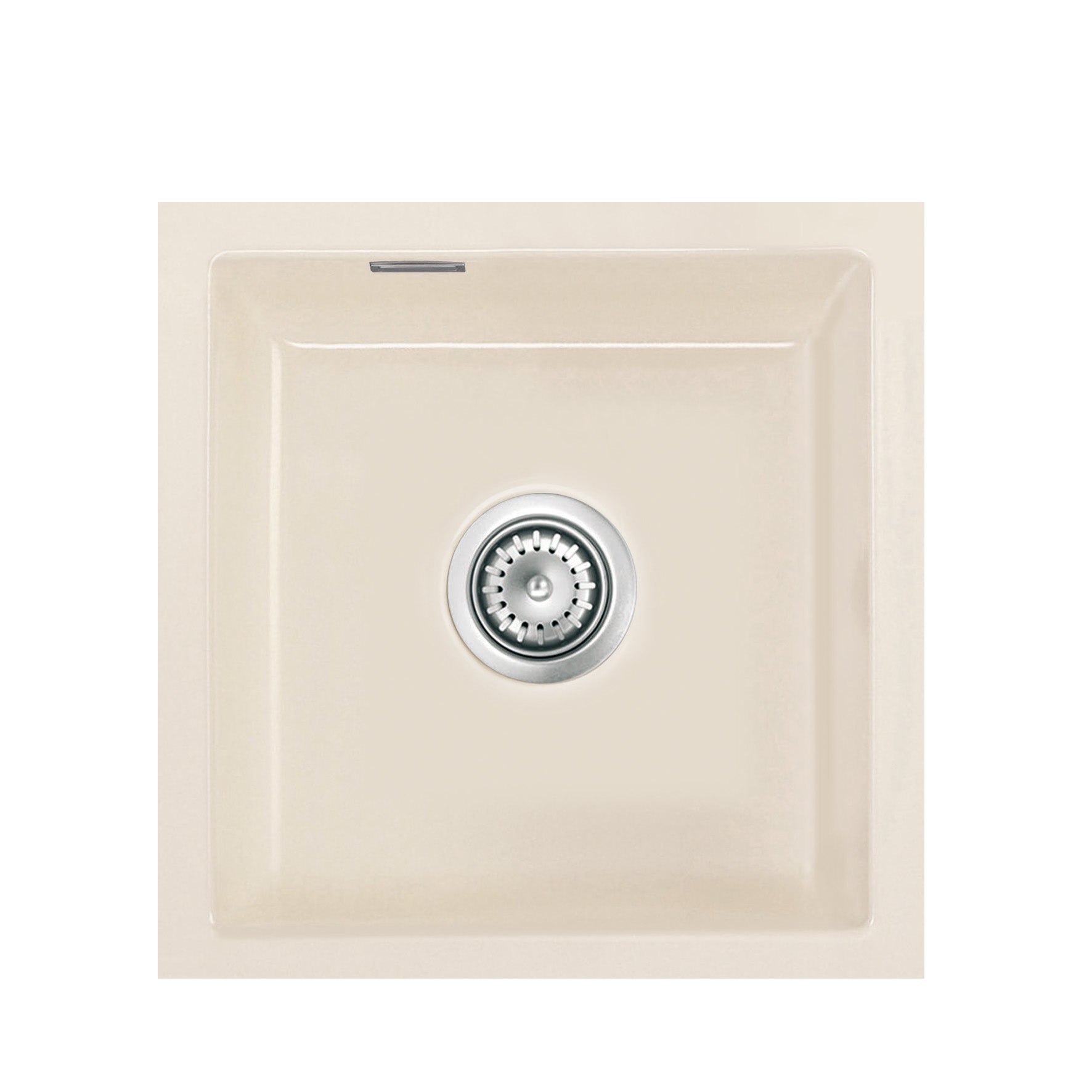 SYSTEMCERAM Einbauspüle Mera 46 F/o Magnolie 10 inkl. Handbetätigung, für 45 cm Schrankbreite, Spüle zum flächenbündigen Einbau ohne Hahnlochbank, inkl. 4 x Eckradien R 10 Flächenbündig keine Beckenlage 51560110