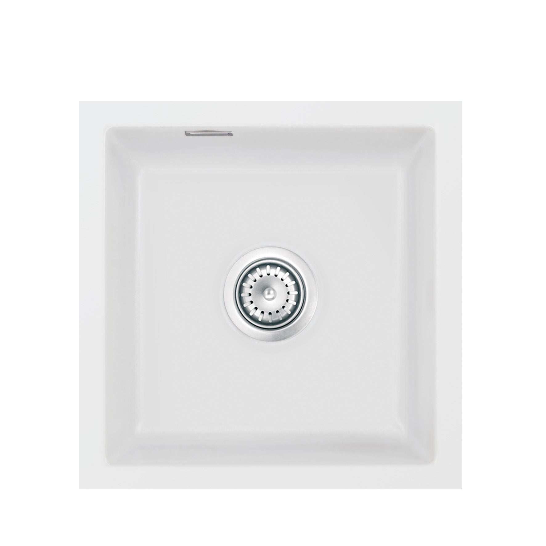 SYSTEMCERAM Einbauspüle Mera 46 F/o Satin 20 inkl. Excenterbetätigung, für 45 cm Schrankbreite, Spüle zum flächenbündigen Einbau ohne Hahnlochbank, inkl. 4 x Eckradien R 10 Flächenbündig keine Beckenlage 51560220