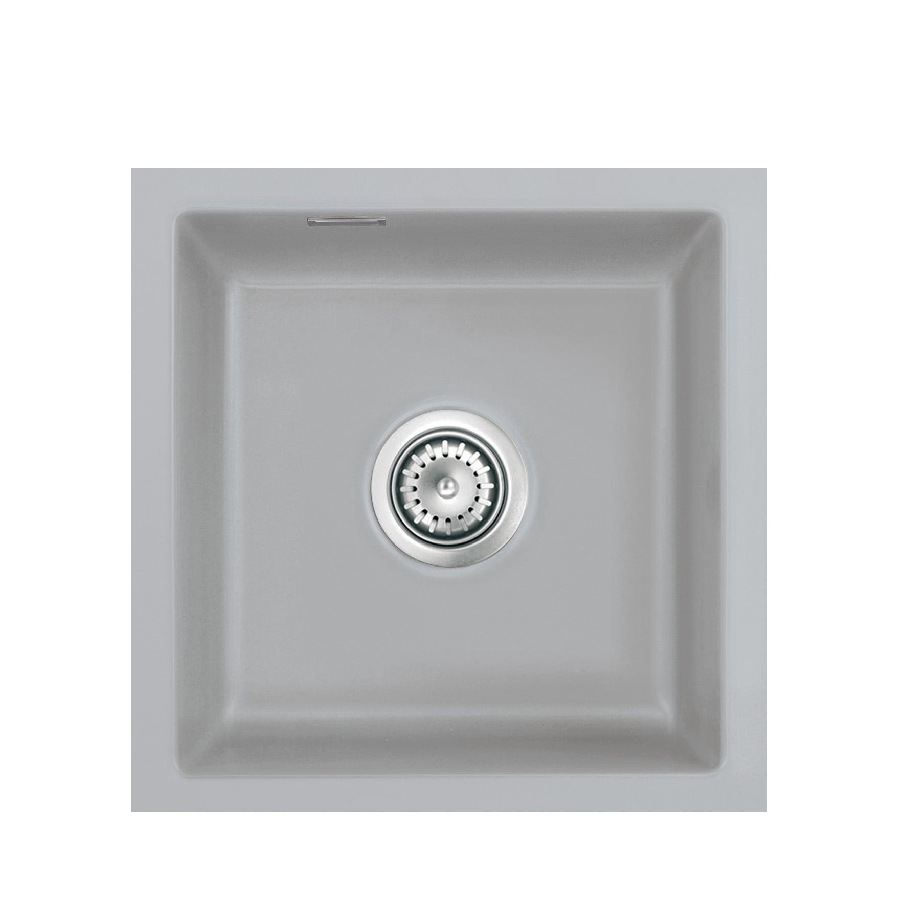 SYSTEMCERAM Einbauspüle Mera 46 F/o Titan 78 inkl. Handbetätigung, für 45 cm Schrankbreite, Spüle zum flächenbündigen Einbau ohne Hahnlochbank, inkl. 4 x Eckradien R 10 Flächenbündig keine Beckenlage 51560178