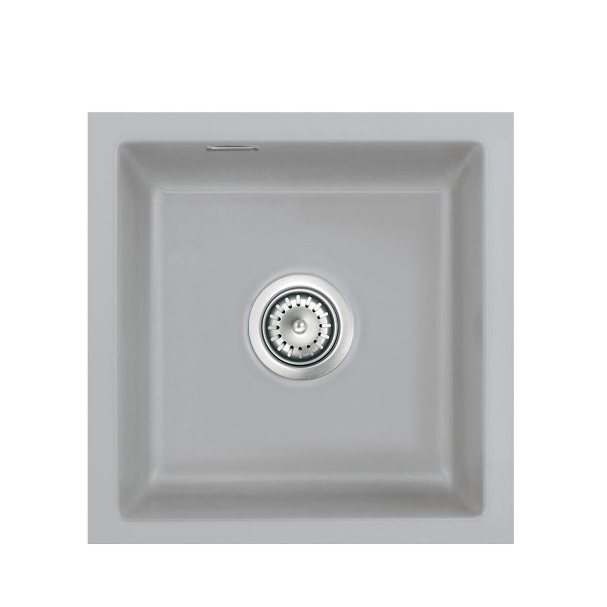 SYSTEMCERAM Einbauspüle Mera 46 F/o Titan 78 inkl. Handbetätigung, für 45 cm Schrankbreite, Spüle zum flächenbündigen Einbau ohne Hahnlochbank, inkl. 4 x Eckradien R 10 Flächenbündig keine Beckenlage 51560178