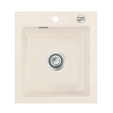 SYSTEMCERAM Einbauspüle Mera 46 F Jasmin 19 inkl. Handbetätigung, für 45 cm Schrankbreite, Spüle zum flächenbündigen Einbau, inkl. 4 x Eckradien R 10 Auflage keine Beckenlage 55560119