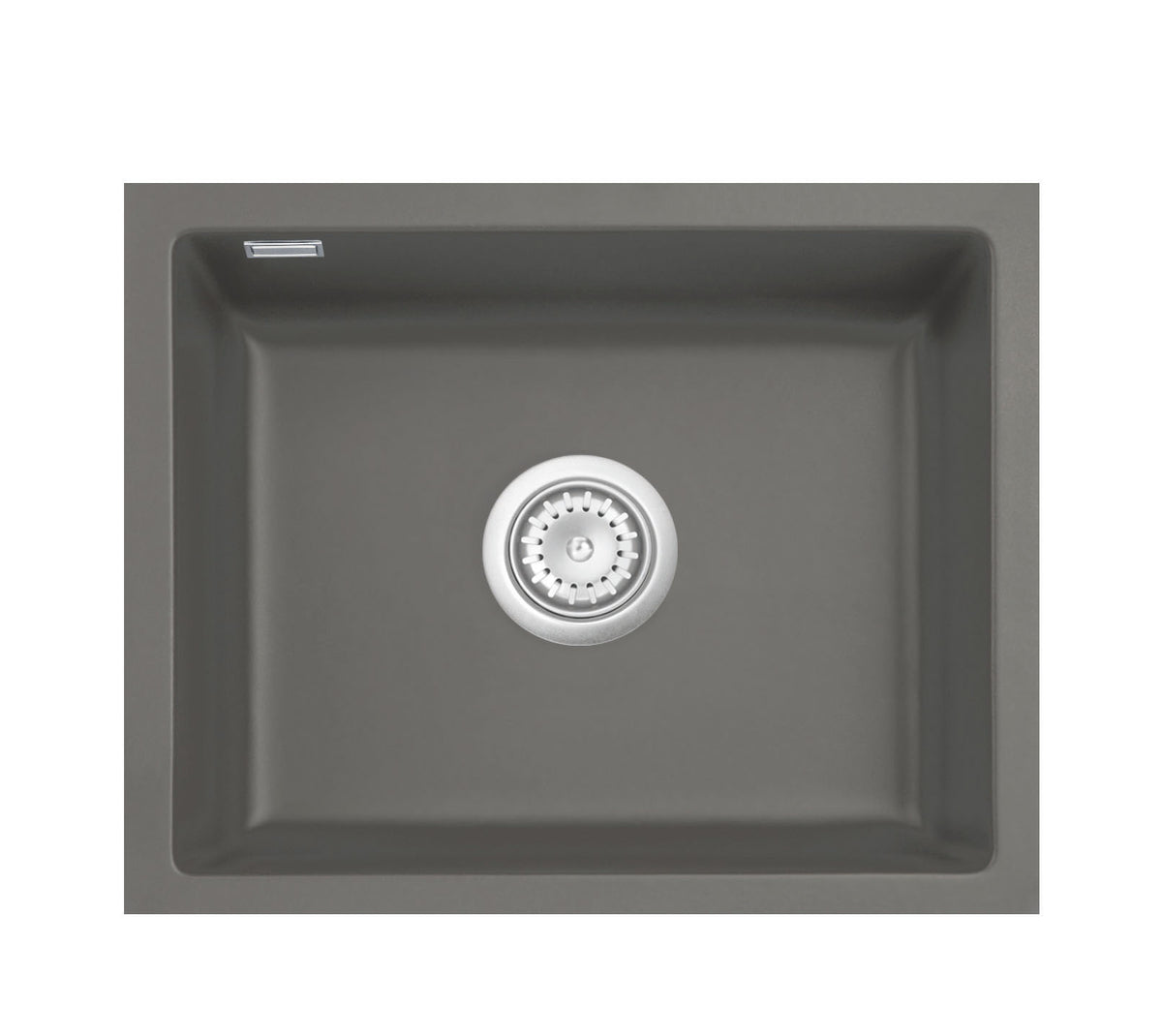 SYSTEMCERAM Einbauspüle Mera 50 U/g Lava 80 inkl. Handbetätigung, für 60 cm Schrankbreite, Spüle zum Unterbau mit geschliffener Oberseite Unterbau keine Beckenlage 54570180