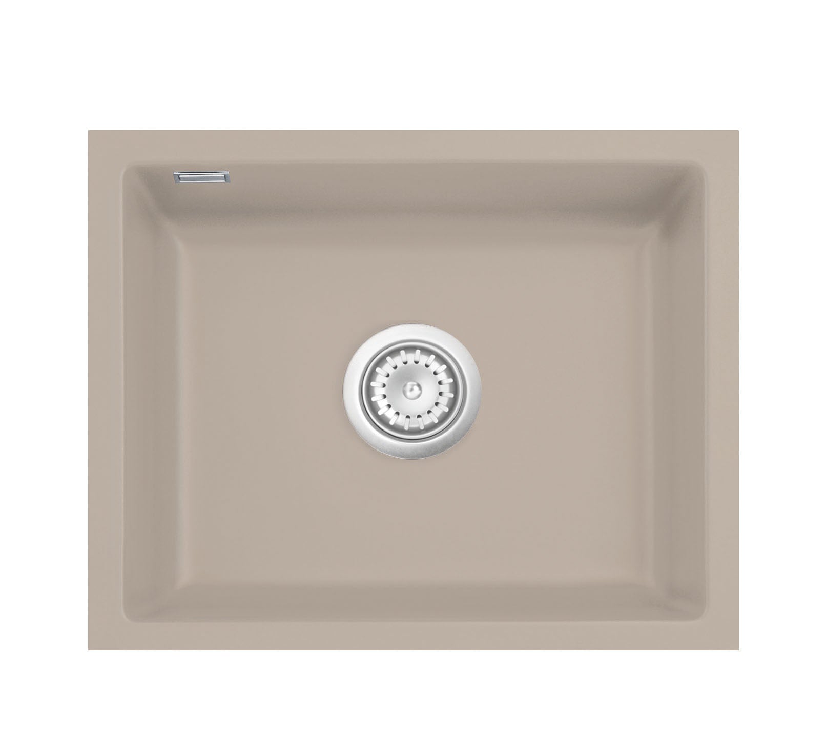 SYSTEMCERAM Einbauspüle Mera 50 U/g Fango 23 inkl. Handbetätigung, für 60 cm Schrankbreite, Spüle zum Unterbau mit geschliffener Oberseite Unterbau keine Beckenlage 54570123