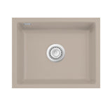 SYSTEMCERAM Einbauspüle Mera 50 U/g Fango 23 inkl. Handbetätigung, für 60 cm Schrankbreite, Spüle zum Unterbau mit geschliffener Oberseite Unterbau keine Beckenlage 54570123