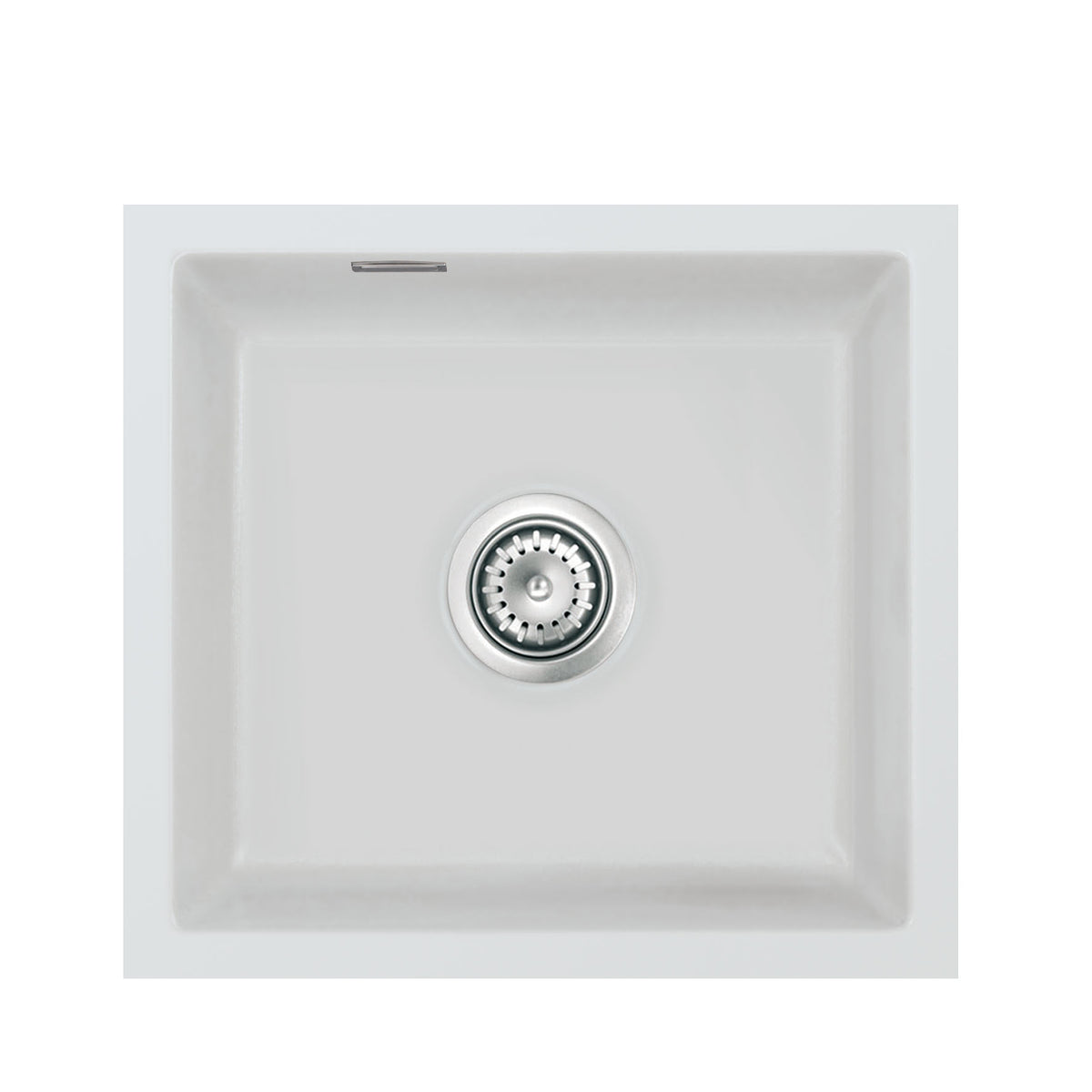 SYSTEMCERAM Einbauspüle Mera 51 F/o Alu 76 inkl. Excenterbetätigung, für 50 cm Schrankbreite, Spüle zum flächenbündigen Einbau ohne Hahnlochbank, inkl. 4 x Eckradien R 10 Flächenbündig keine Beckenlage 51010276