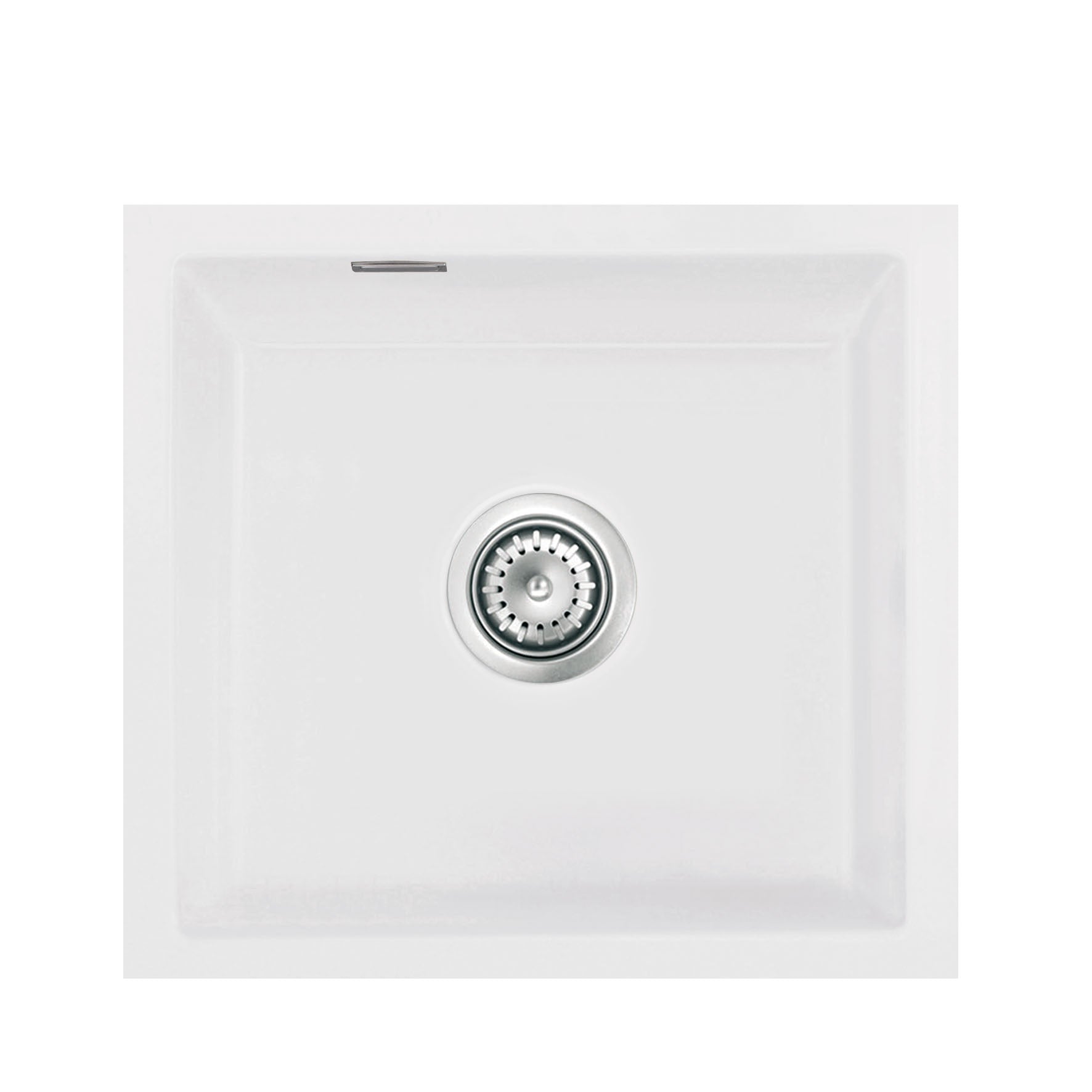 SYSTEMCERAM Einbauspüle Mera 51 F/o Polar 13 inkl. Excenterbetätigung, für 50 cm Schrankbreite, Spüle zum flächenbündigen Einbau ohne Hahnlochbank, inkl. 4 x Eckradien R 10 Flächenbündig keine Beckenlage 51010213