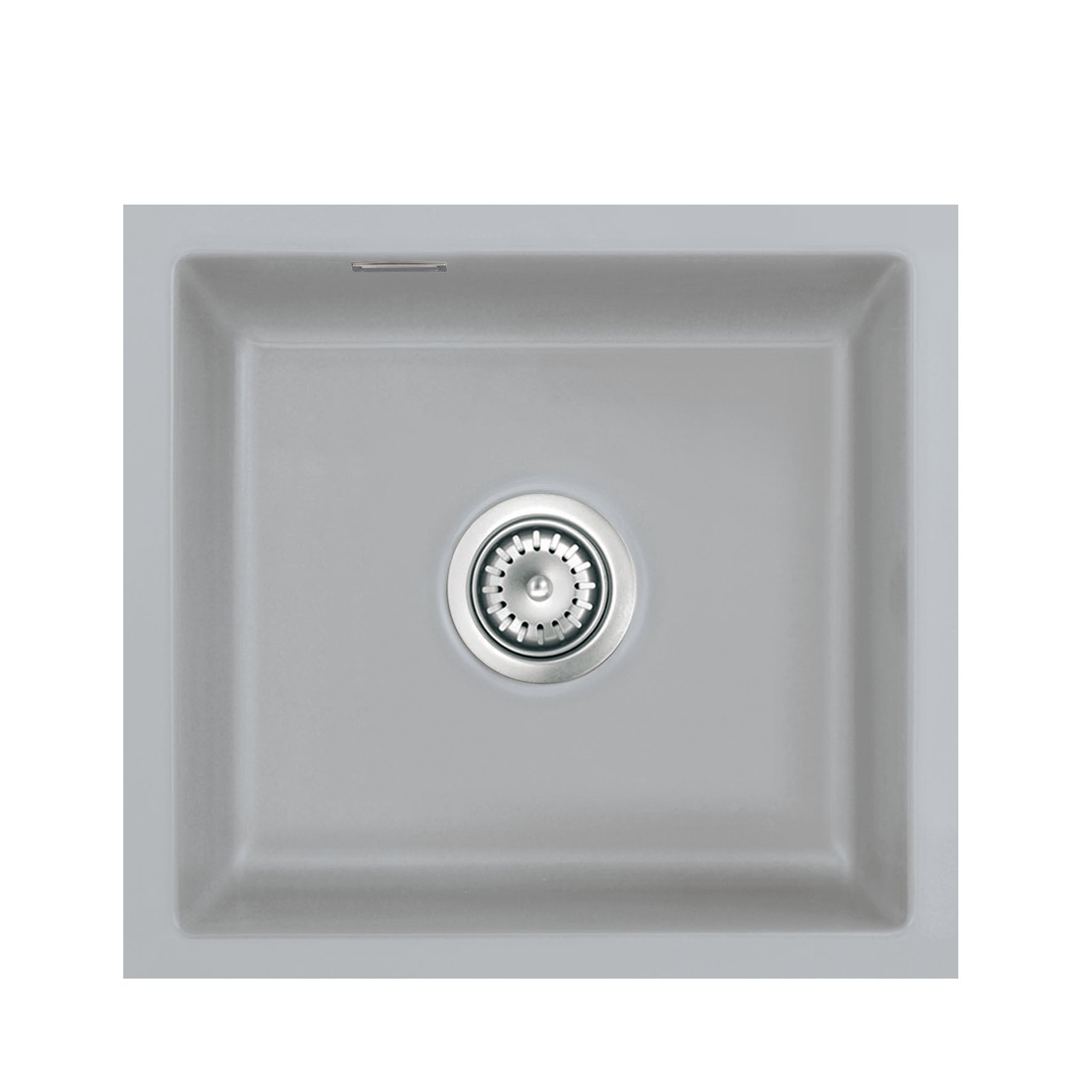 SYSTEMCERAM Einbauspüle Mera 51 F/o Titan 78 inkl. Handbetätigung, für 50 cm Schrankbreite, Spüle zum flächenbündigen Einbau ohne Hahnlochbank, inkl. 4 x Eckradien R 10 Flächenbündig keine Beckenlage 51010178