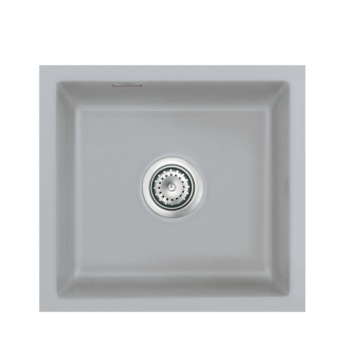 SYSTEMCERAM Einbauspüle Mera 51 F/o Titan 78 inkl. Handbetätigung, für 50 cm Schrankbreite, Spüle zum flächenbündigen Einbau ohne Hahnlochbank, inkl. 4 x Eckradien R 10 Flächenbündig keine Beckenlage 51010178