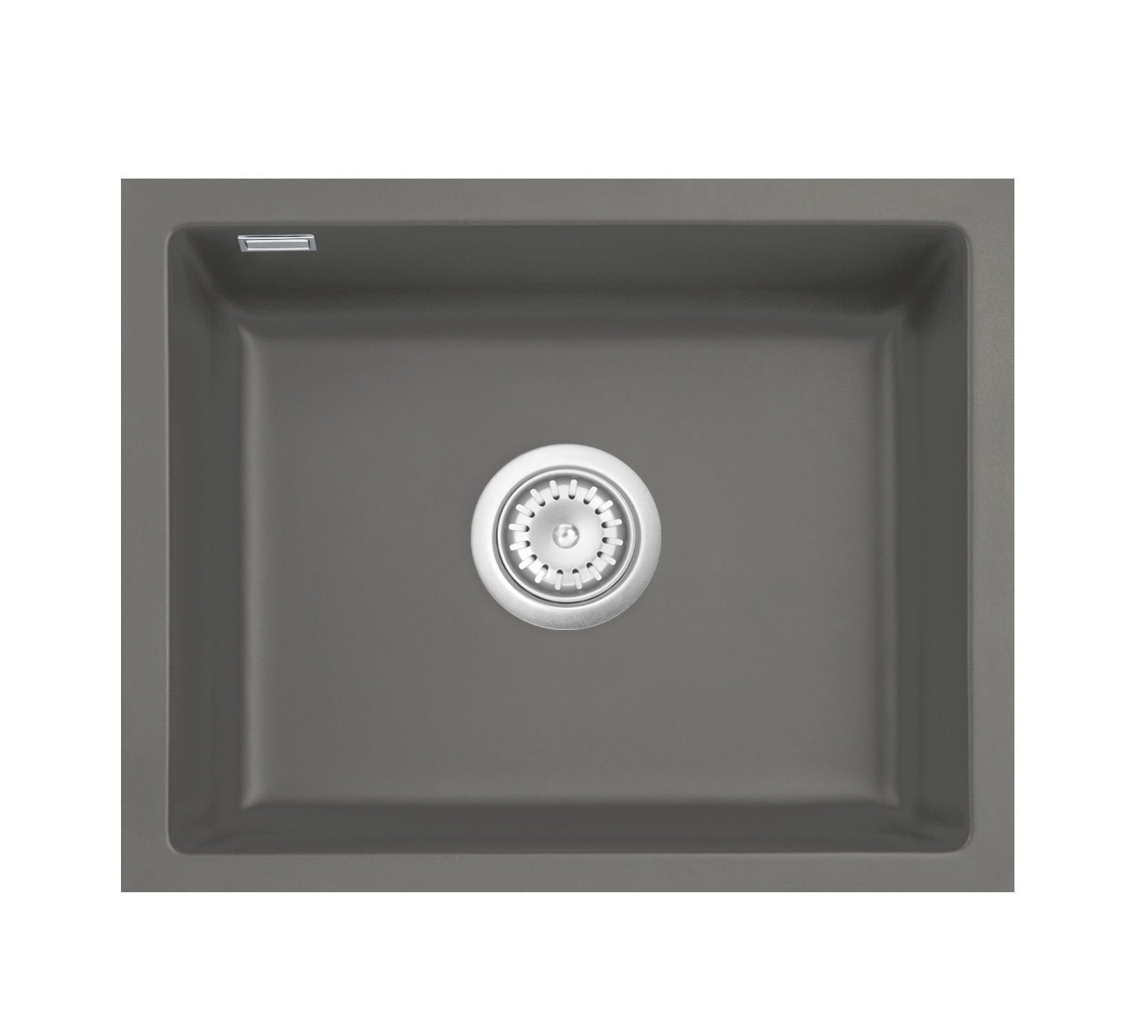 SYSTEMCERAM Einbauspüle Kara 57 F/o Lava 80 inkl. Excenterbetätigung, für 60 cm Schrankbreite, Spüle zum flächenbündigen Einbau ohne Hahnlochbank, mit Medio- Matte Alu, inkl. 4 x Eckradien R 10 Flächenbündig keine Beckenlage 51020280