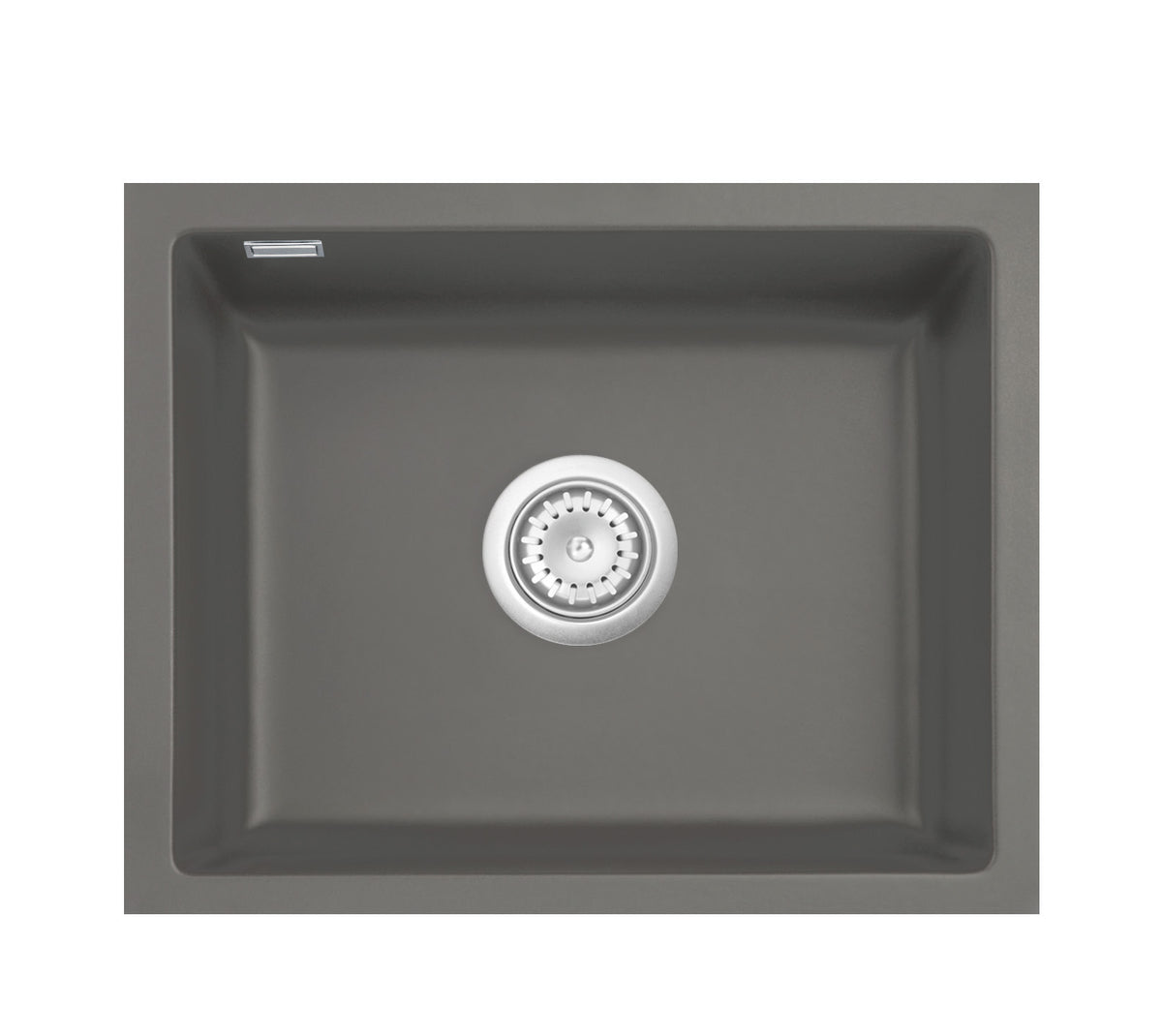 SYSTEMCERAM Einbauspüle Kara 57 F/o Lava 80 inkl. Excenterbetätigung, für 60 cm Schrankbreite, Spüle zum flächenbündigen Einbau ohne Hahnlochbank, mit Medio- Matte Alu, inkl. 4 x Eckradien R 10 Flächenbündig keine Beckenlage 51020280