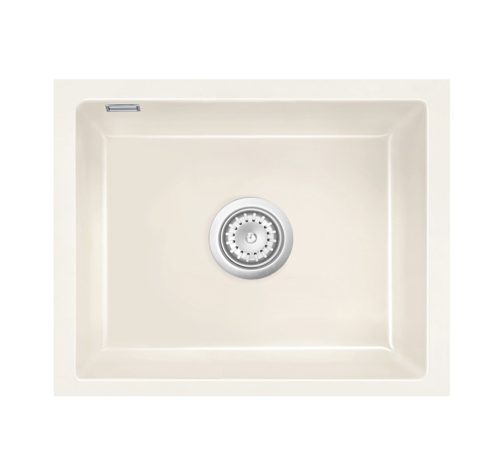 SYSTEMCERAM Einbauspüle Mera 57 F/o Magnolie 10 inkl. Excenterbetätigung, für 60 cm Schrankbreite, Spüle zum flächenbündigen Einbau ohne Hahnlochbank, inkl. 4 x Eckradien R 10 Flächenbündig keine Beckenlage 51570210