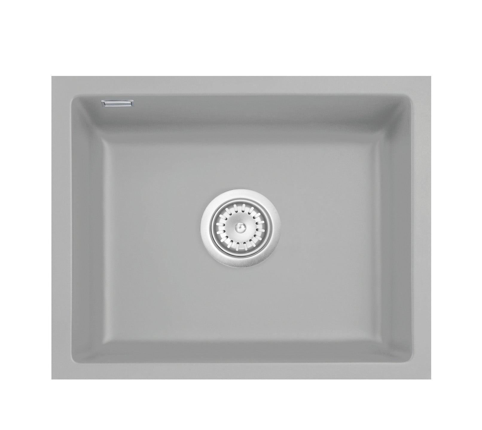 SYSTEMCERAM Einbauspüle Kara 57 F/o Titan 78 inkl. Handbetätigung, für 60 cm Schrankbreite, Spüle zum flächenbündigen Einbau ohne Hahnlochbank, mit Medio- Matte Alu, inkl. 4 x Eckradien R 10 Flächenbündig keine Beckenlage 51020178