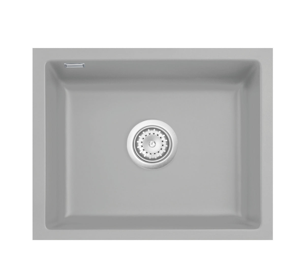 SYSTEMCERAM Einbauspüle Kara 57 F/o Titan 78 inkl. Handbetätigung, für 60 cm Schrankbreite, Spüle zum flächenbündigen Einbau ohne Hahnlochbank, mit Medio- Matte Alu, inkl. 4 x Eckradien R 10 Flächenbündig keine Beckenlage 51020178