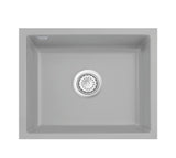 SYSTEMCERAM Einbauspüle Kara 57 F/o Titan 78 inkl. Handbetätigung, für 60 cm Schrankbreite, Spüle zum flächenbündigen Einbau ohne Hahnlochbank, mit Medio- Matte Alu, inkl. 4 x Eckradien R 10 Flächenbündig keine Beckenlage 51020178