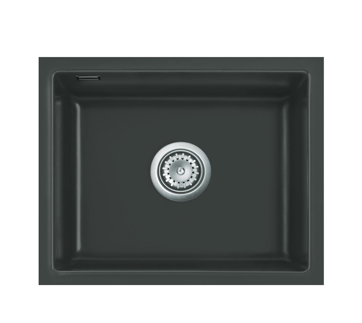 SYSTEMCERAM Einbauspüle Kara 57 F/o Eibe 56 inkl. Excenterbetätigung, für 60 cm Schrankbreite, Spüle zum flächenbündigen Einbau ohne Hahnlochbank, mit Medio- Matte Alu, inkl. 4 x Eckradien R 10 Flächenbündig keine Beckenlage 51020256