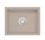 SYSTEMCERAM Einbauspüle Mera 57 F/o Fango 23 inkl. Handbetätigung, für 60 cm Schrankbreite, Spüle zum flächenbündigen Einbau ohne Hahnlochbank, inkl. 4 x Eckradien R 10 Flächenbündig keine Beckenlage 51570123