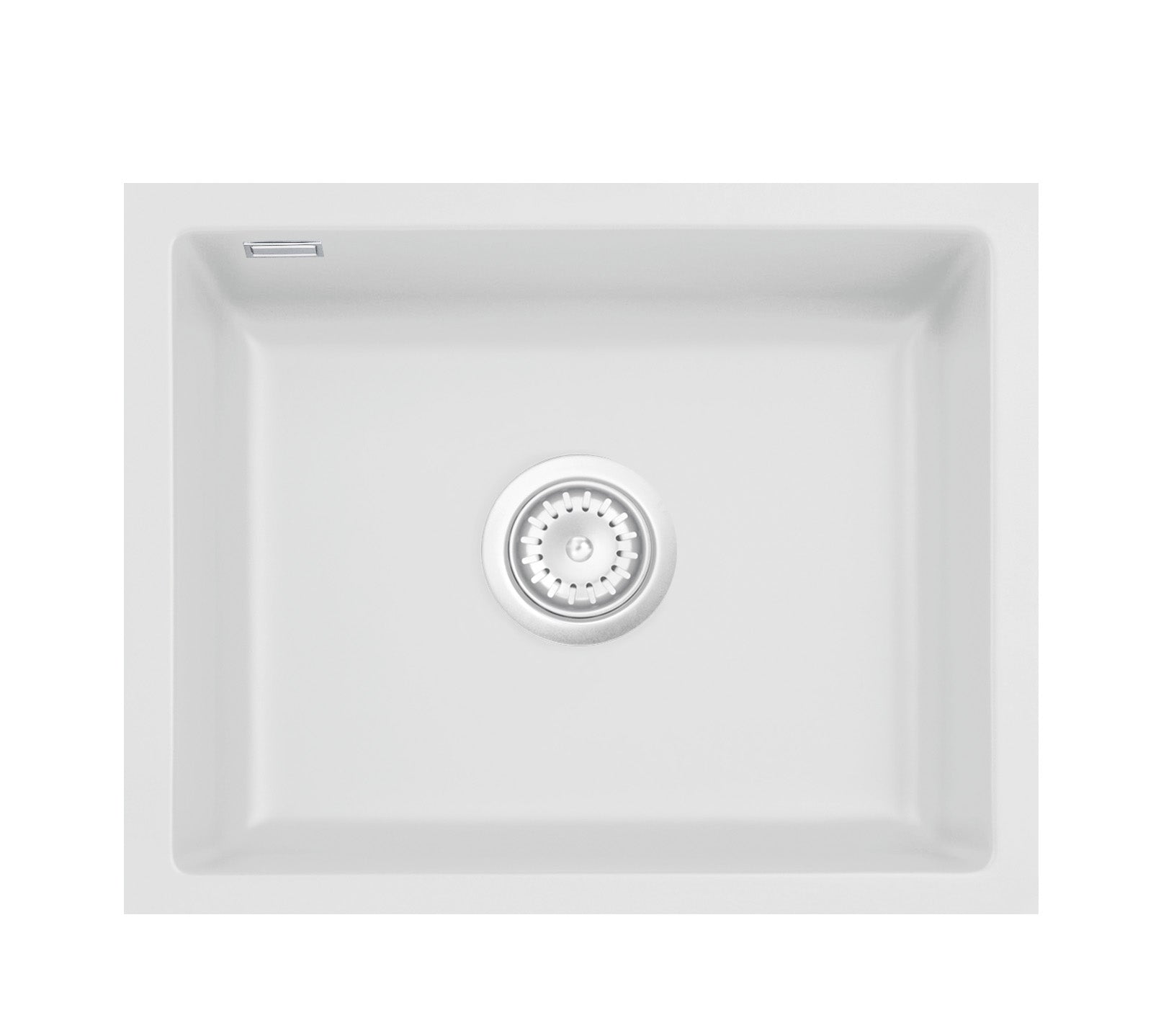 SYSTEMCERAM Einbauspüle Kara 57 F/o Satin 20 inkl. Handbetätigung, für 60 cm Schrankbreite, Spüle zum flächenbündigen Einbau ohne Hahnlochbank, mit Medio- Matte Alu, inkl. 4 x Eckradien R 10 Flächenbündig keine Beckenlage 51020120