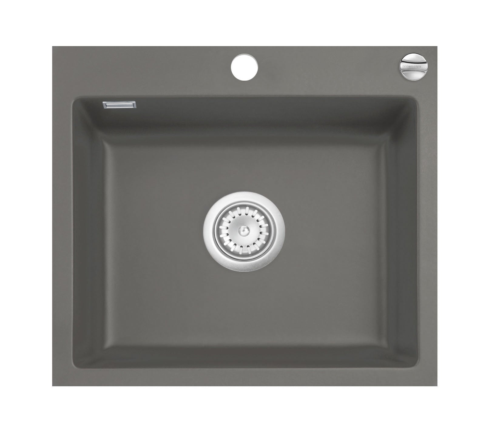 SYSTEMCERAM Einbauspüle Mera 57 F Lava 80 inkl. Excenterbetätigung, für 60 cm Schrankbreite, Spüle zum flächenbündigen Einbau, inkl. 4 x Eckradien R 10 Auflage keine Beckenlage 55570280