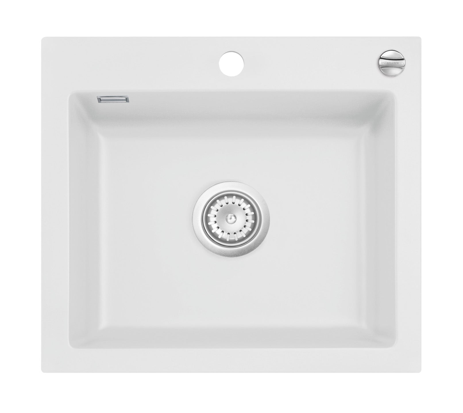 SYSTEMCERAM Einbauspüle Mera 57 Satin 20 inkl. Excenterbetätigung, für 60 cm Schrankbreite, Einbauspüle Auflage keine Beckenlage 50570220