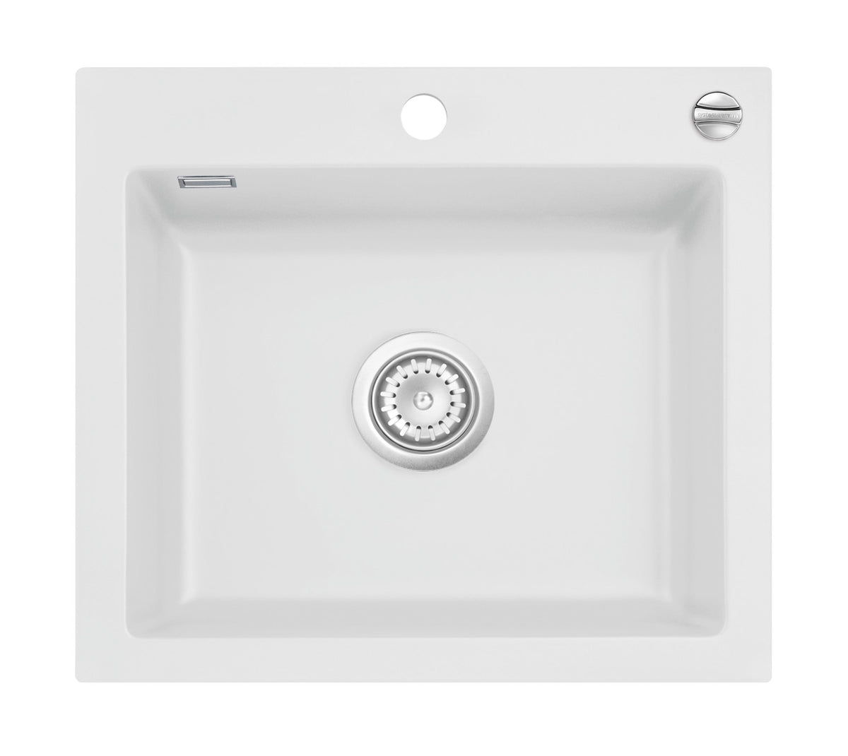 SYSTEMCERAM Einbauspüle Mera 57 Satin 20 inkl. Excenterbetätigung, für 60 cm Schrankbreite, Einbauspüle Auflage keine Beckenlage 50570220