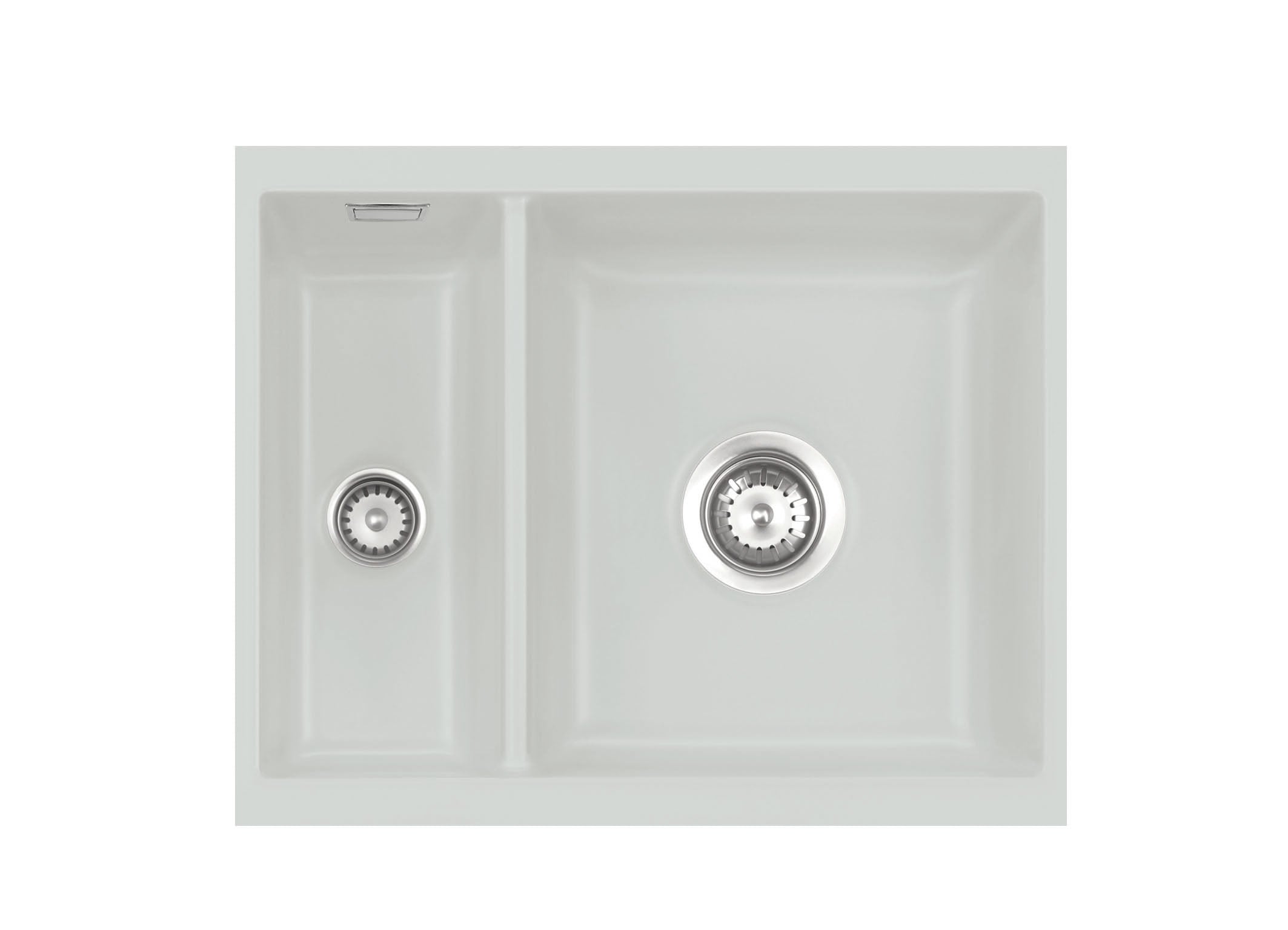 SYSTEMCERAM Einbauspüle Mera 60 U/g Alu 76 inkl. Handbetätigung, für 60 cm Schrankbreite, Spüle zum Unterbau mit geschliffener Oberseite Unterbau keine Beckenlage 54980176