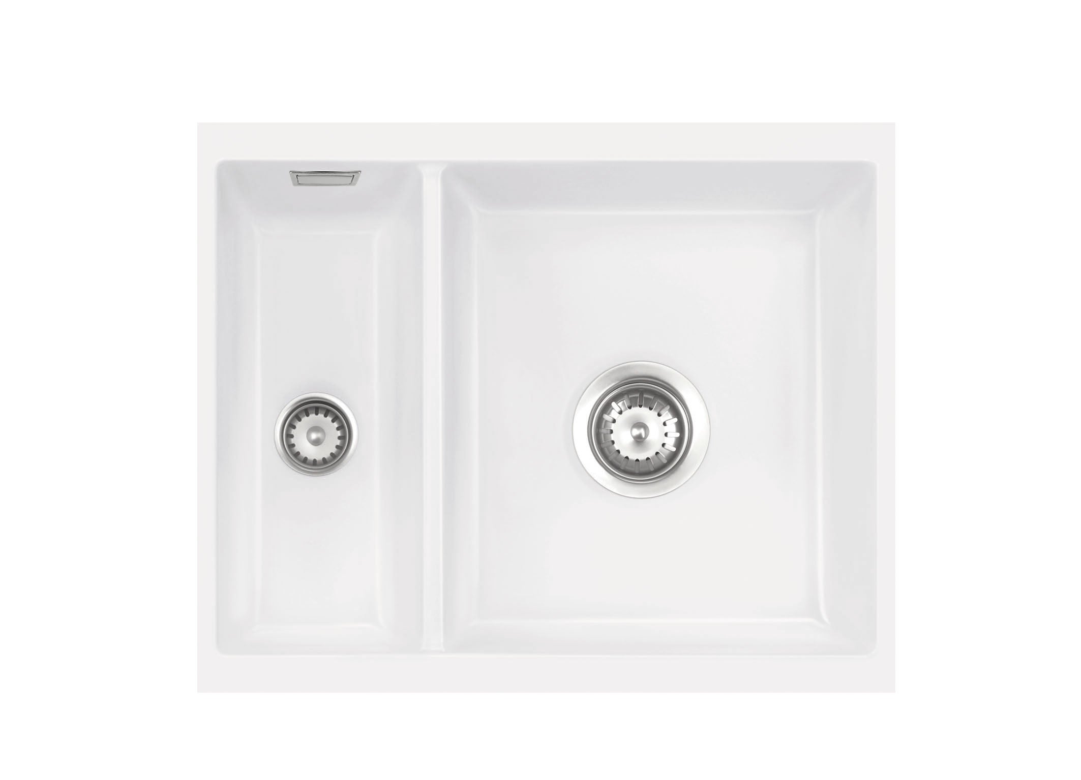 SYSTEMCERAM Einbauspüle Mera 60 U/g Grönland 12 inkl. Excenterbetätigung, für 60 cm Schrankbreite, Spüle zum Unterbau mit geschliffener Oberseite Unterbau keine Beckenlage 54980212