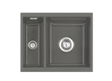 SYSTEMCERAM Einbauspüle Mera 60 U/g Lava 80 inkl. Handbetätigung, für 60 cm Schrankbreite, Spüle zum Unterbau mit geschliffener Oberseite Unterbau keine Beckenlage 54980180
