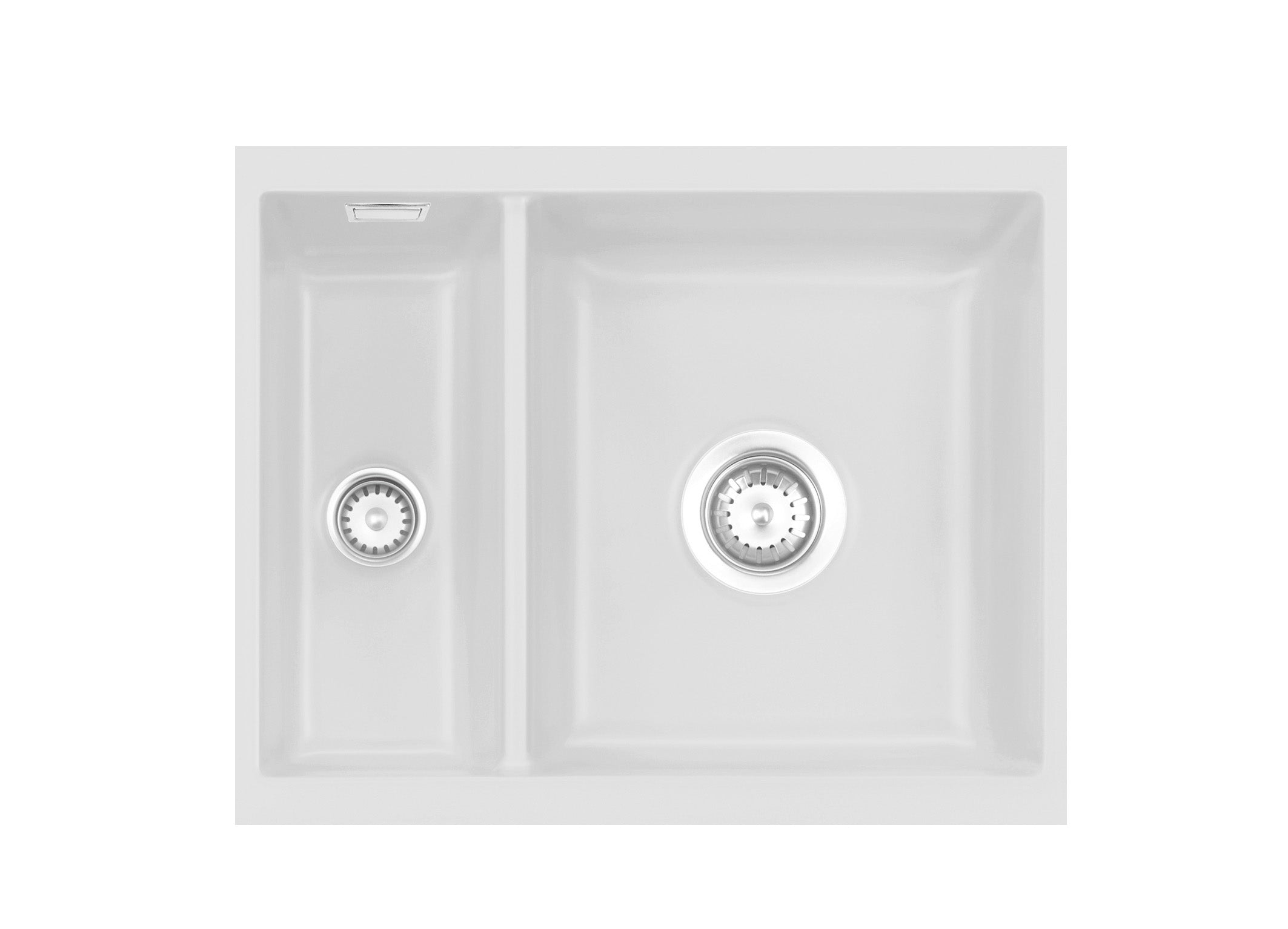SYSTEMCERAM Einbauspüle Mera 60 U/g Satin 20 inkl. Handbetätigung, für 60 cm Schrankbreite, Spüle zum Unterbau mit geschliffener Oberseite Unterbau keine Beckenlage 54980120