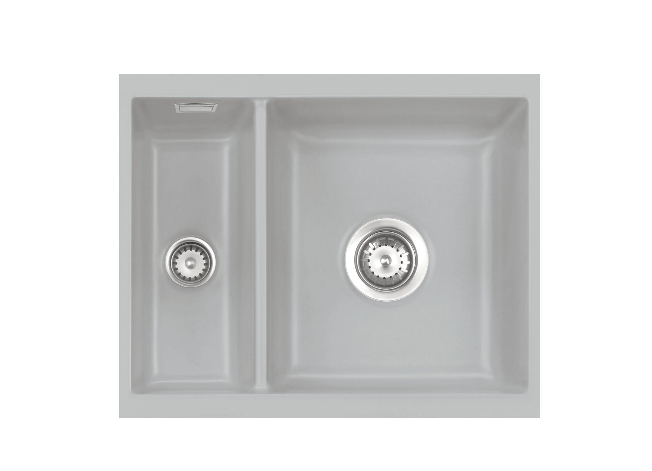 SYSTEMCERAM Einbauspüle Mera 60 U/g Titan 78 inkl. Handbetätigung, für 60 cm Schrankbreite, Spüle zum Unterbau mit geschliffener Oberseite Unterbau keine Beckenlage 54980178