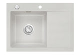 SYSTEMCERAM Einbauspüle Mera 70 Be. Li. Alu 76 inkl. Excenterbetätigung, für 45 cm Schrankbreite, Einbauspüle Auflage Becken links 50590276