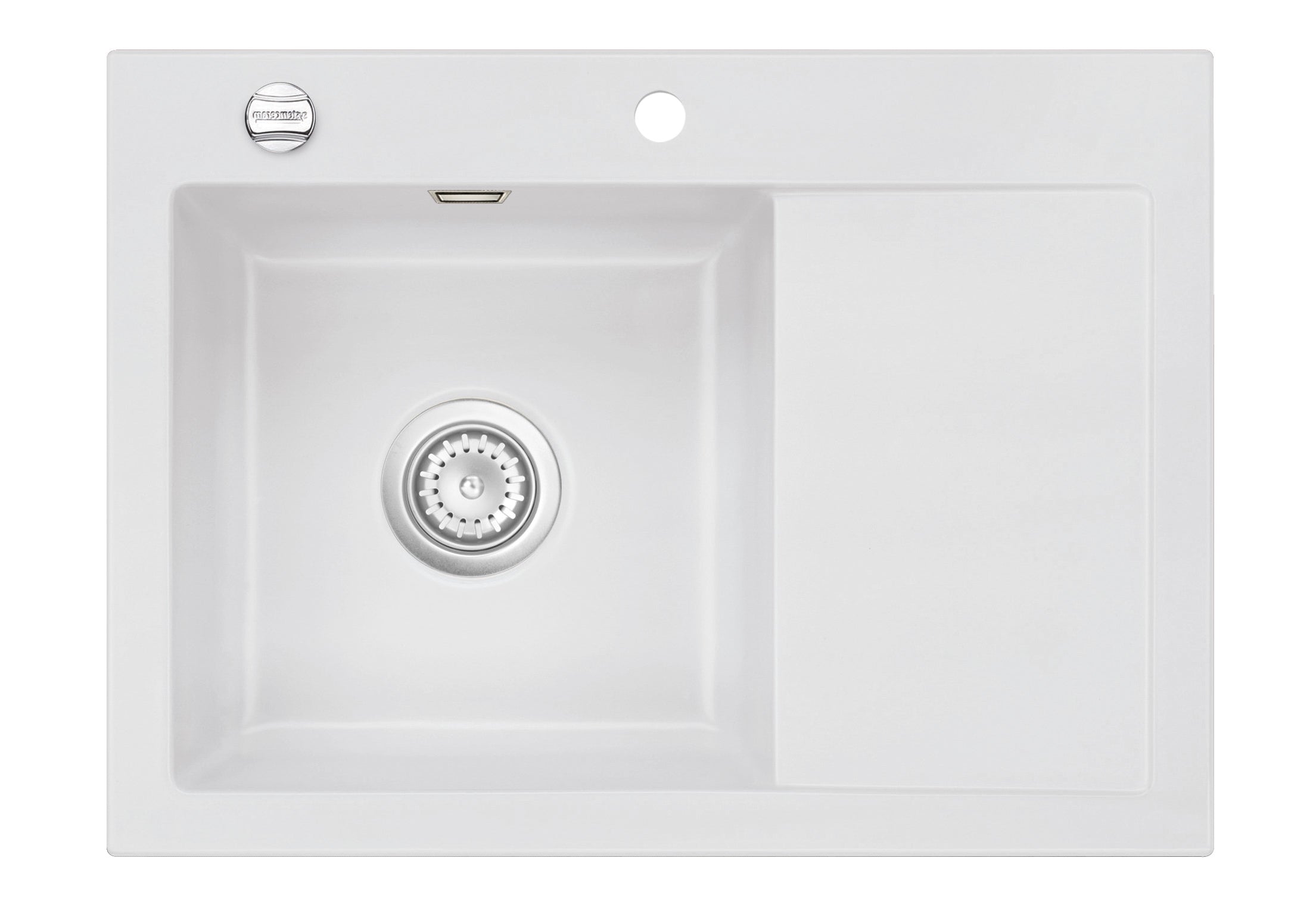 SYSTEMCERAM Einbauspüle Mera 70 Be. Li. Satin 20 inkl. Excenterbetätigung, für 45 cm Schrankbreite, Einbauspüle Auflage Becken links 50590220