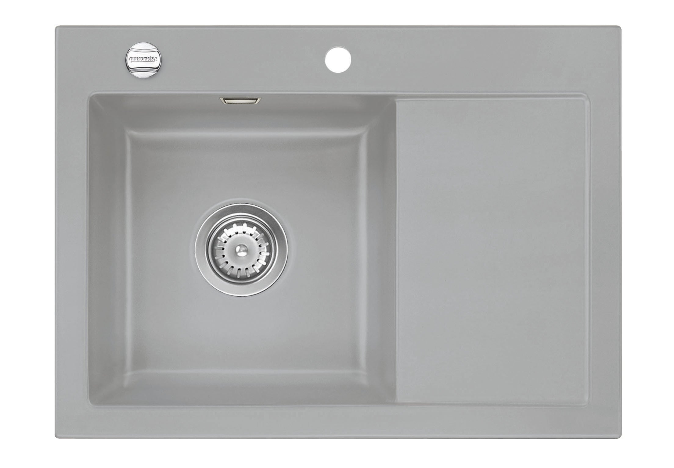 SYSTEMCERAM Einbauspüle Mera 70 Be. Li. Titan 78 inkl. Handbetätigung, für 45 cm Schrankbreite, Einbauspüle Auflage Becken links 50590178