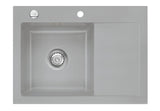 SYSTEMCERAM Einbauspüle Mera 70 Be. Li. Titan 78 inkl. Handbetätigung, für 45 cm Schrankbreite, Einbauspüle Auflage Becken links 50590178