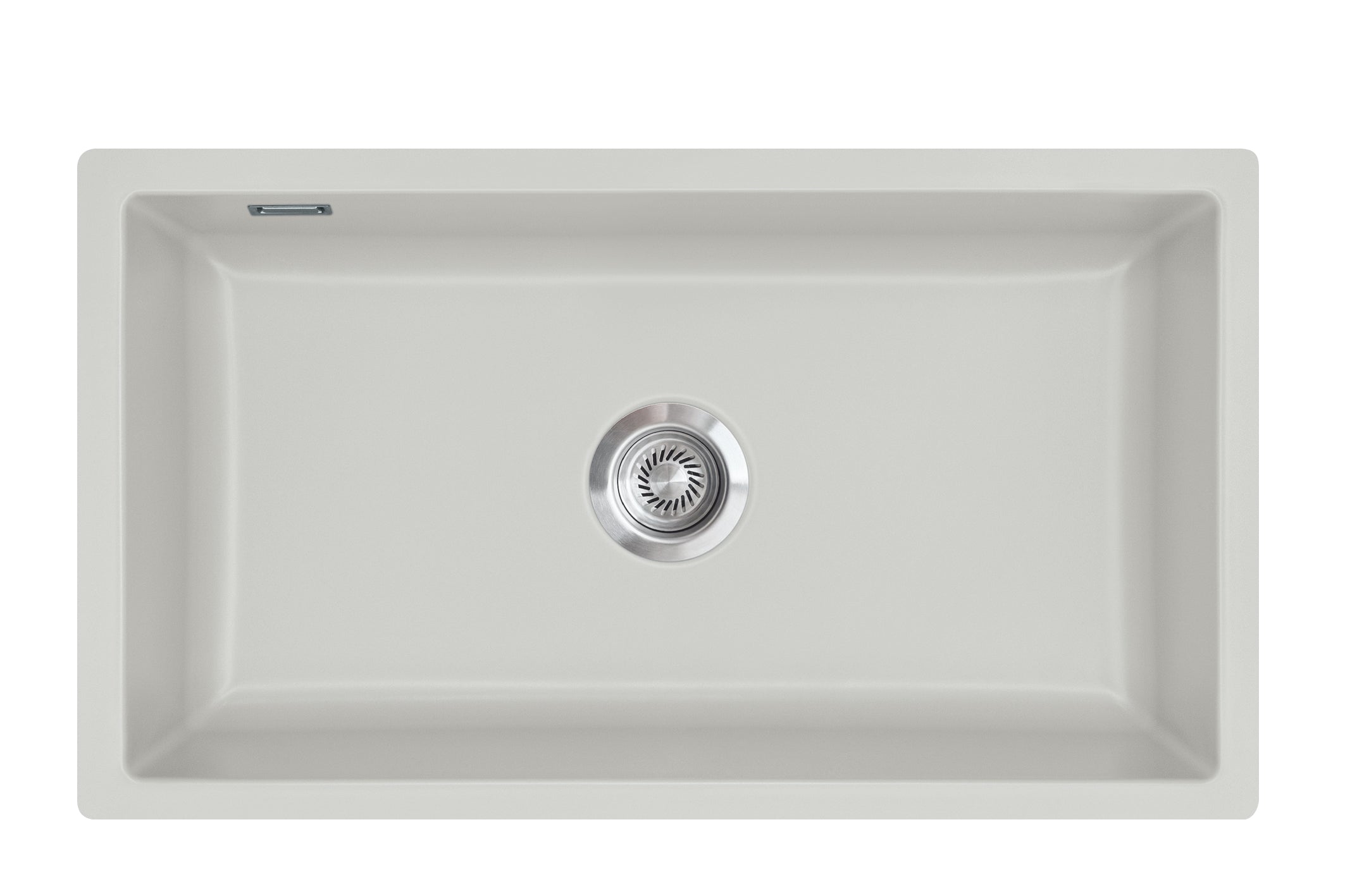 SYSTEMCERAM Einbauspüle Mera 80 F/o Alu 76 inkl. Excenterbetätigung, für 80 cm Schrankbreite, Spüle zum flächenbündigen Einbau ohne Hahnlochbank, inkl. 4 x Eckradien R 10 Flächenbündig keine Beckenlage 51700276