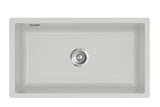 SYSTEMCERAM Einbauspüle Mera 80 F/o Alu 76 inkl. Excenterbetätigung, für 80 cm Schrankbreite, Spüle zum flächenbündigen Einbau ohne Hahnlochbank, inkl. 4 x Eckradien R 10 Flächenbündig keine Beckenlage 51700276