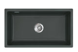 SYSTEMCERAM Einbauspüle Mera 80 F/o Eibe 56 inkl. Excenterbetätigung, für 80 cm Schrankbreite, Spüle zum flächenbündigen Einbau ohne Hahnlochbank, inkl. 4 x Eckradien R 10 Flächenbündig keine Beckenlage 51700256