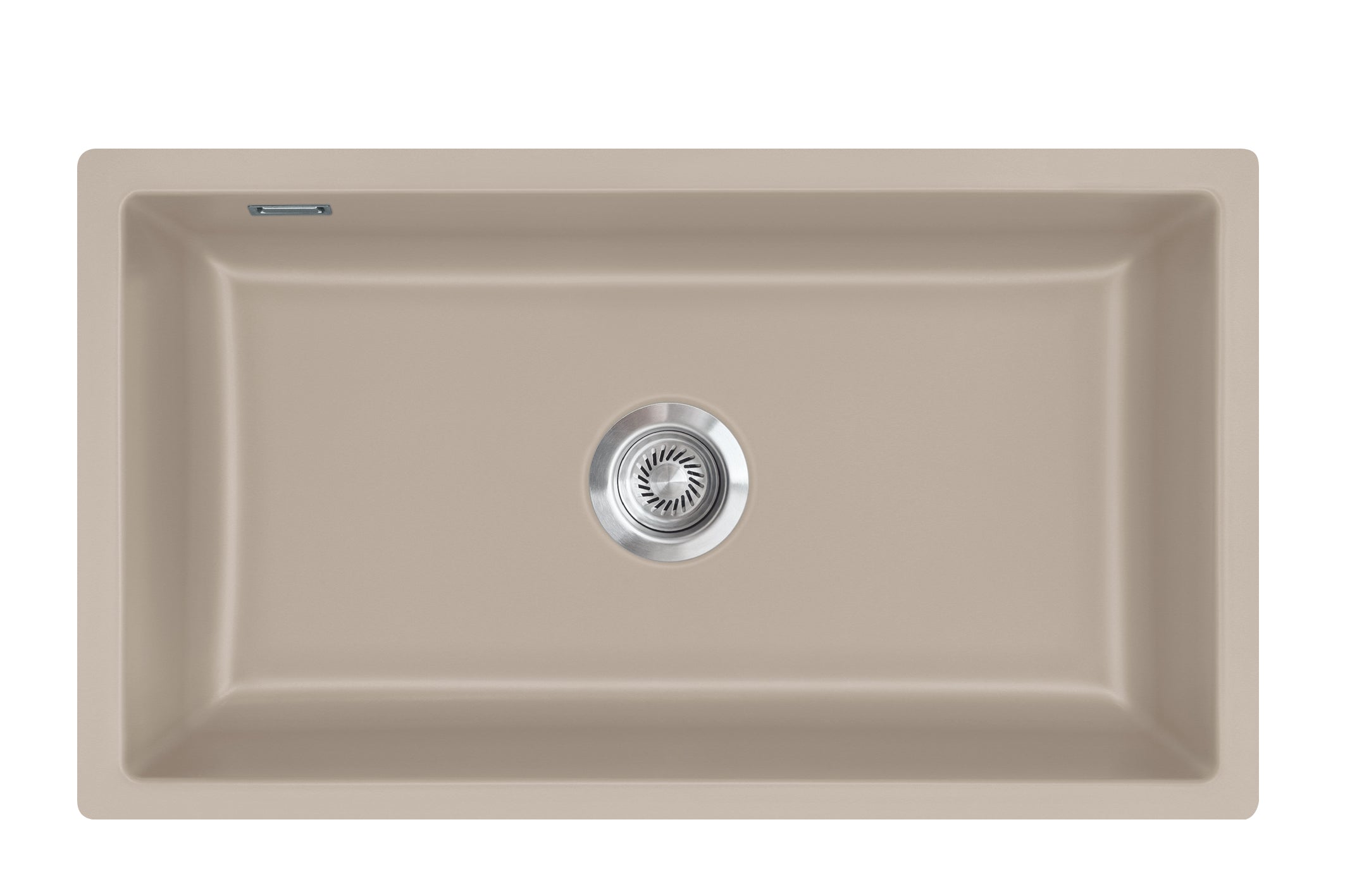 SYSTEMCERAM Einbauspüle Mera 80 F/o Fango 23 inkl. Excenterbetätigung, für 80 cm Schrankbreite, Spüle zum flächenbündigen Einbau ohne Hahnlochbank, inkl. 4 x Eckradien R 10 Flächenbündig keine Beckenlage 51700223