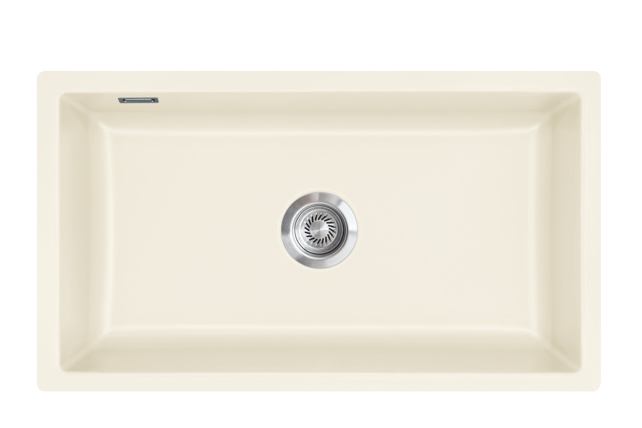 SYSTEMCERAM Einbauspüle Mera 80 F/o Jasmin 19 inkl. Excenterbetätigung, für 80 cm Schrankbreite, Spüle zum flächenbündigen Einbau ohne Hahnlochbank, inkl. 4 x Eckradien R 10 Flächenbündig keine Beckenlage 51700219