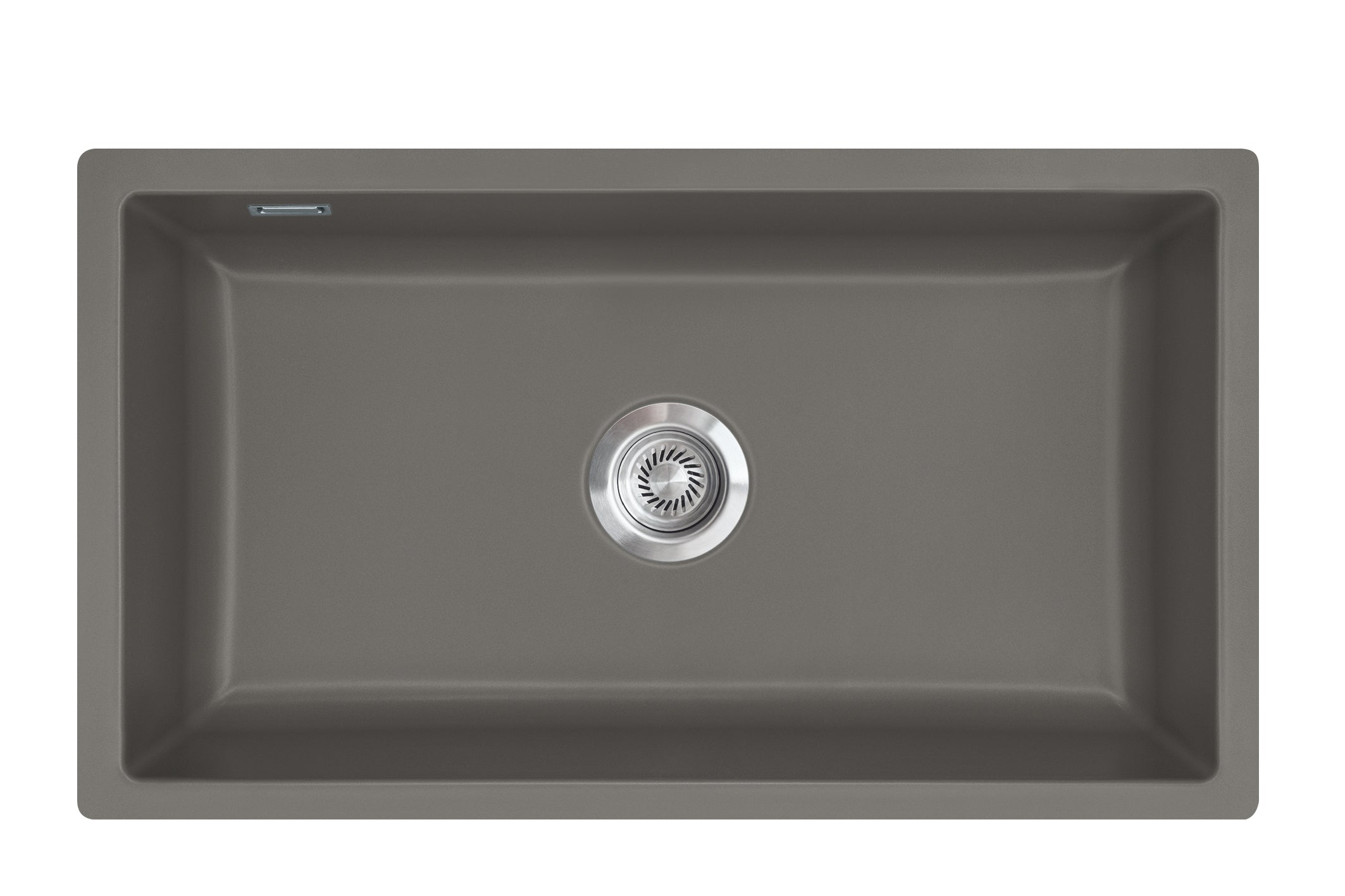 SYSTEMCERAM Einbauspüle Mera 80 F/o Lava 80 inkl. Excenterbetätigung, für 80 cm Schrankbreite, Spüle zum flächenbündigen Einbau ohne Hahnlochbank, inkl. 4 x Eckradien R 10 Flächenbündig keine Beckenlage 51700280