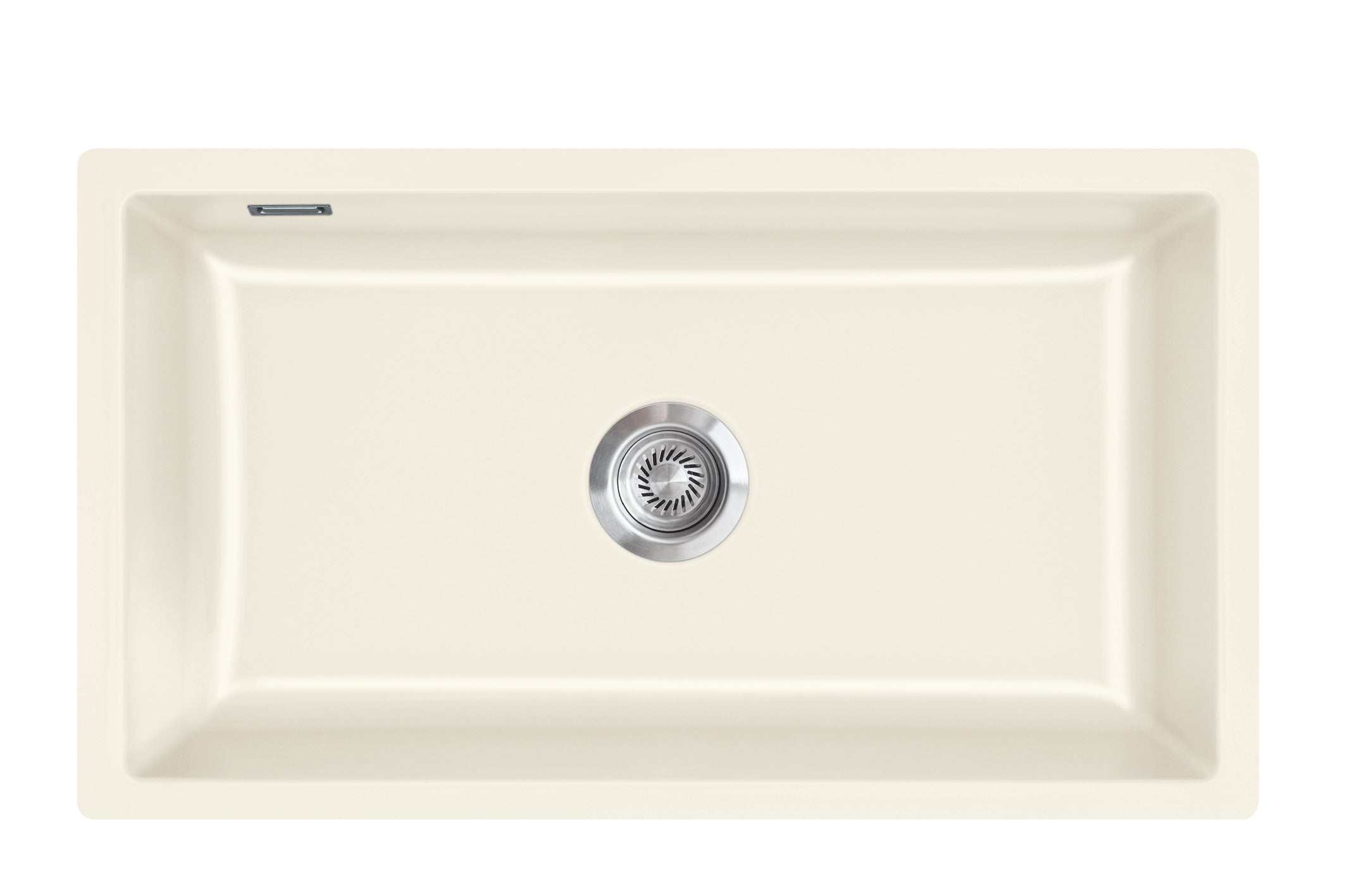 SYSTEMCERAM Einbauspüle Mera 80 F/o Magnolie 10 inkl. Excenterbetätigung, für 80 cm Schrankbreite, Spüle zum flächenbündigen Einbau ohne Hahnlochbank, inkl. 4 x Eckradien R 10 Flächenbündig keine Beckenlage 51700210