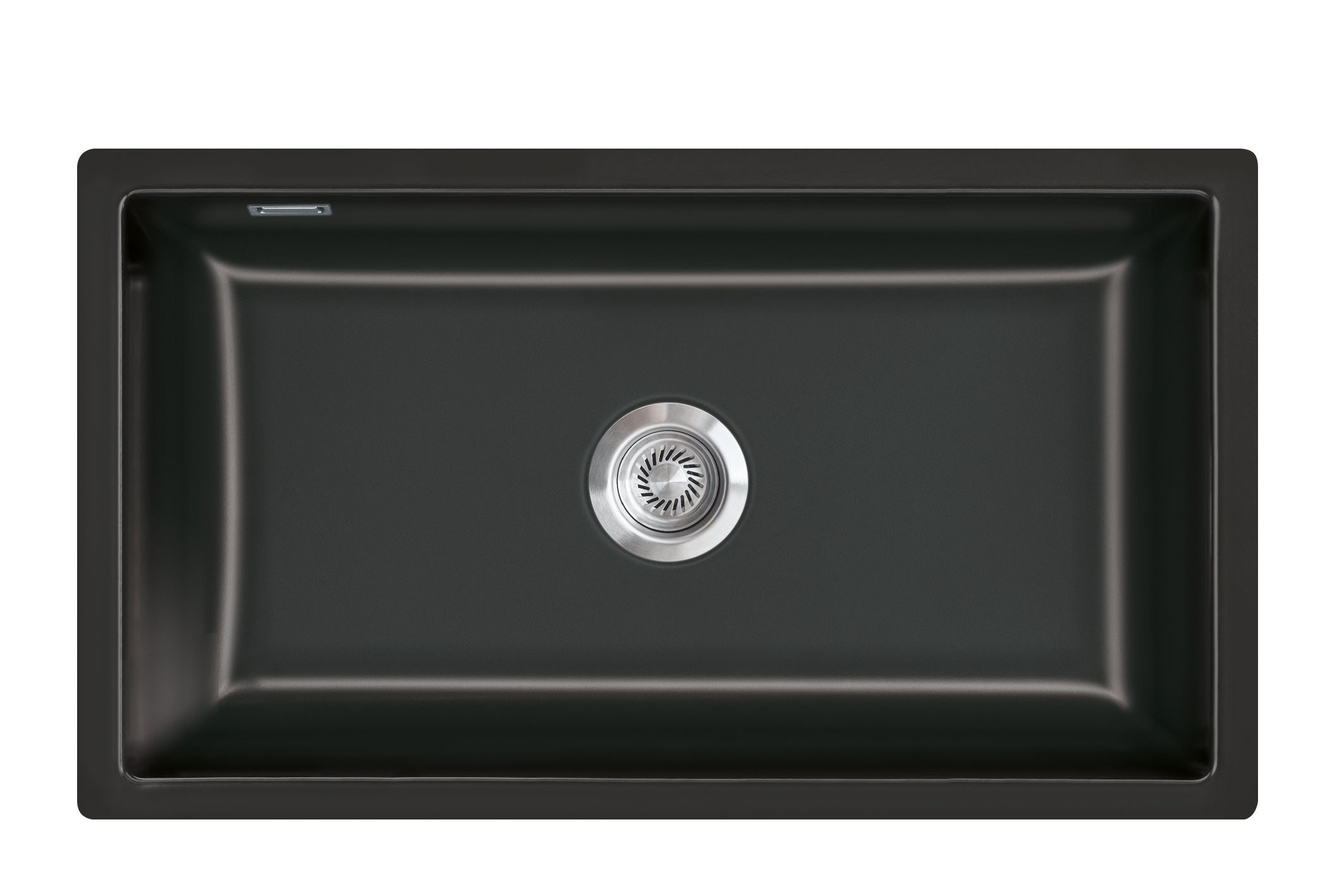 SYSTEMCERAM Einbauspüle Mera 80 F/o Nero 68 inkl. Excenterbetätigung, für 80 cm Schrankbreite, Spüle zum flächenbündigen Einbau ohne Hahnlochbank, inkl. 4 x Eckradien R 10 Flächenbündig keine Beckenlage 51700268