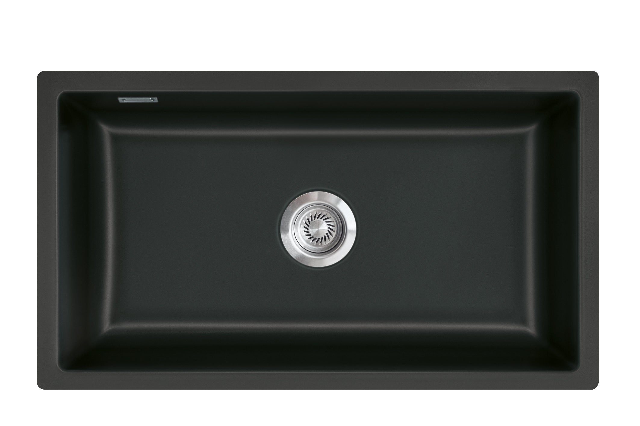 SYSTEMCERAM Einbauspüle Mera 80 F/o Nigra 87 inkl. Excenterbetätigung, für 80 cm Schrankbreite, Spüle zum flächenbündigen Einbau ohne Hahnlochbank, inkl. 4 x Eckradien R 10 Flächenbündig keine Beckenlage 51700287