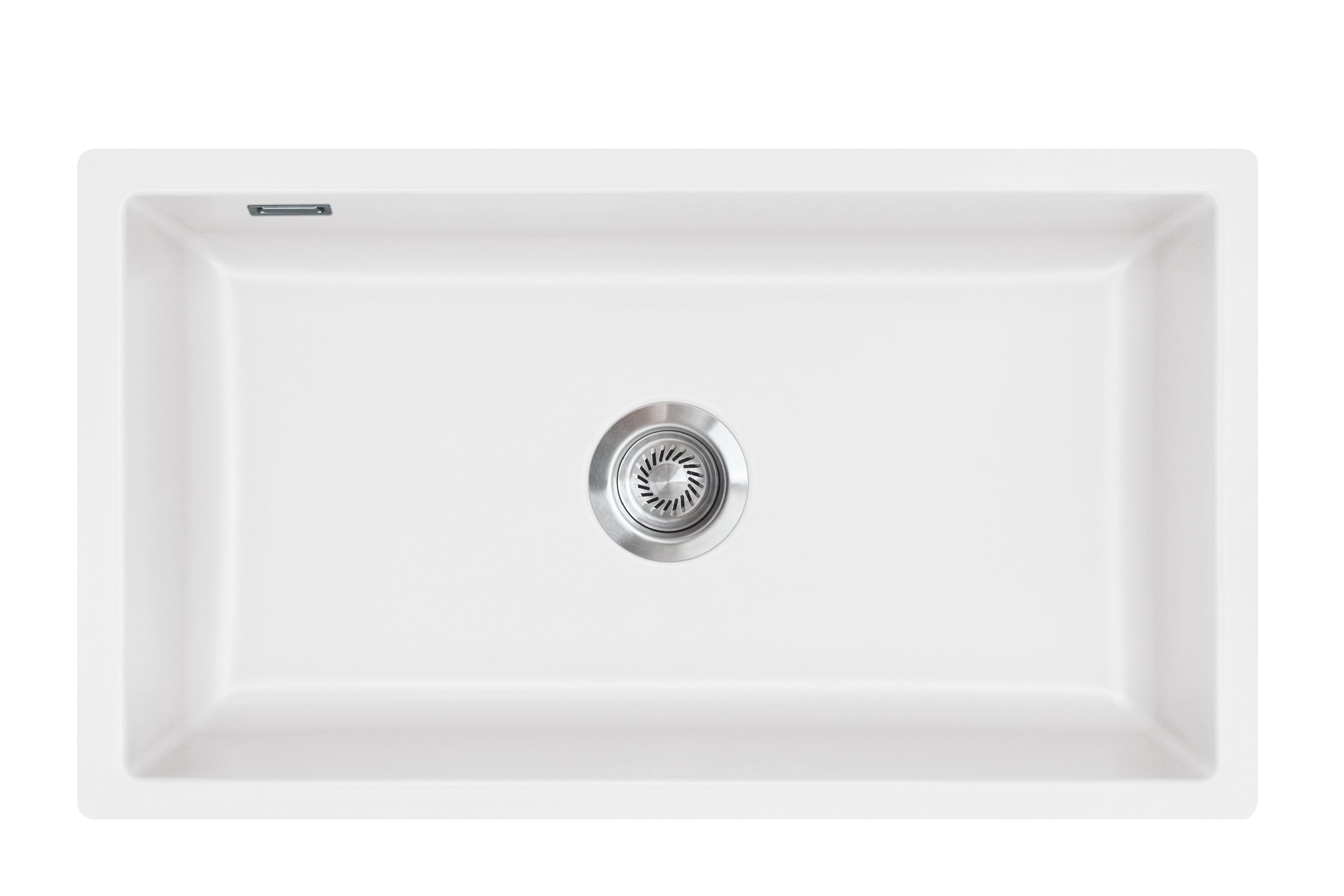 SYSTEMCERAM Einbauspüle Mera 80 F/o Polar 13 inkl. Excenterbetätigung, für 80 cm Schrankbreite, Spüle zum flächenbündigen Einbau ohne Hahnlochbank, inkl. 4 x Eckradien R 10 Flächenbündig keine Beckenlage 51700213
