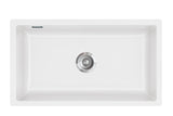 SYSTEMCERAM Einbauspüle Mera 80 F/o Polar 13 inkl. Excenterbetätigung, für 80 cm Schrankbreite, Spüle zum flächenbündigen Einbau ohne Hahnlochbank, inkl. 4 x Eckradien R 10 Flächenbündig keine Beckenlage 51700213