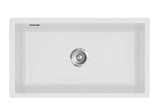 SYSTEMCERAM Einbauspüle Mera 80 F/o Satin 20 inkl. Handbetätigung, für 80 cm Schrankbreite, Spüle zum flächenbündigen Einbau ohne Hahnlochbank, inkl. 4 x Eckradien R 10 Flächenbündig keine Beckenlage 51700120