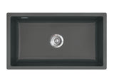 SYSTEMCERAM Einbauspüle Mera 80 F/o Schiefer 85 inkl. Excenterbetätigung, für 80 cm Schrankbreite, Spüle zum flächenbündigen Einbau ohne Hahnlochbank, inkl. 4 x Eckradien R 10 Flächenbündig keine Beckenlage 51700285